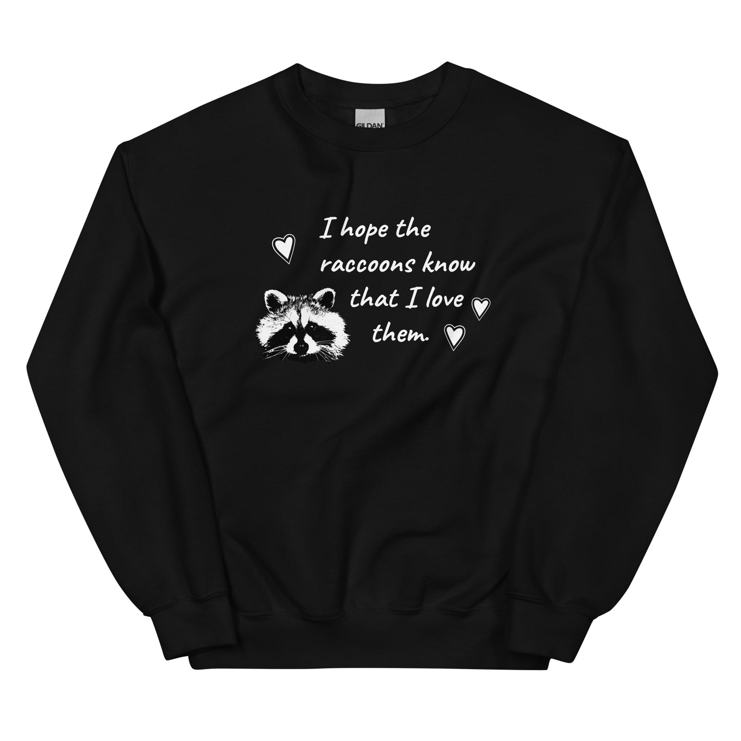 Black I Hope The Raccoons Know That I Love Them Sweatshirt