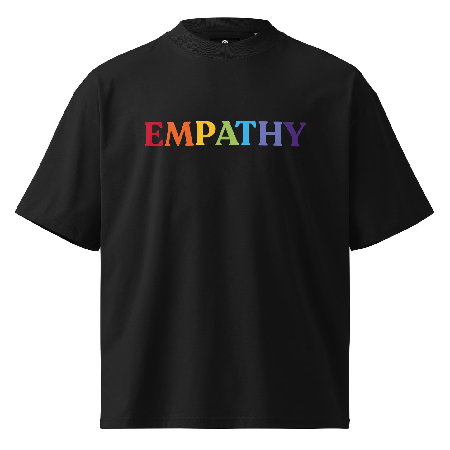 Black Organic Oversized High Neck Empathy T-shirt