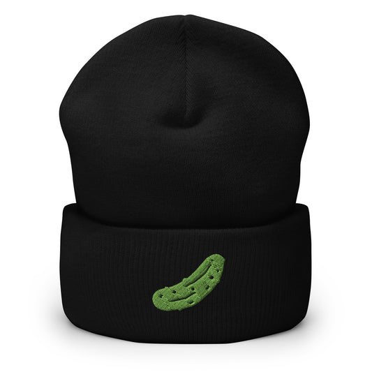 Black Pickle Cuffed Beanie
