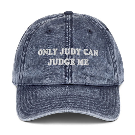 Blue Only Judy Can Judge Me Vintage Dad Hat