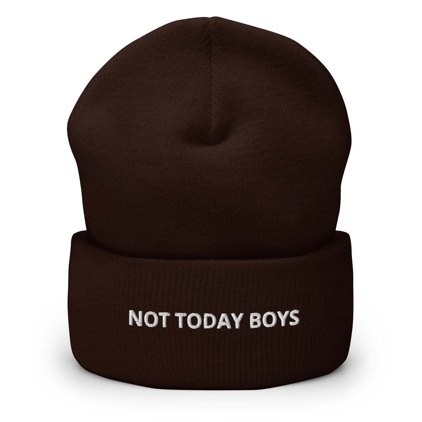 Brown Not Today Boys Cuffed Beanie