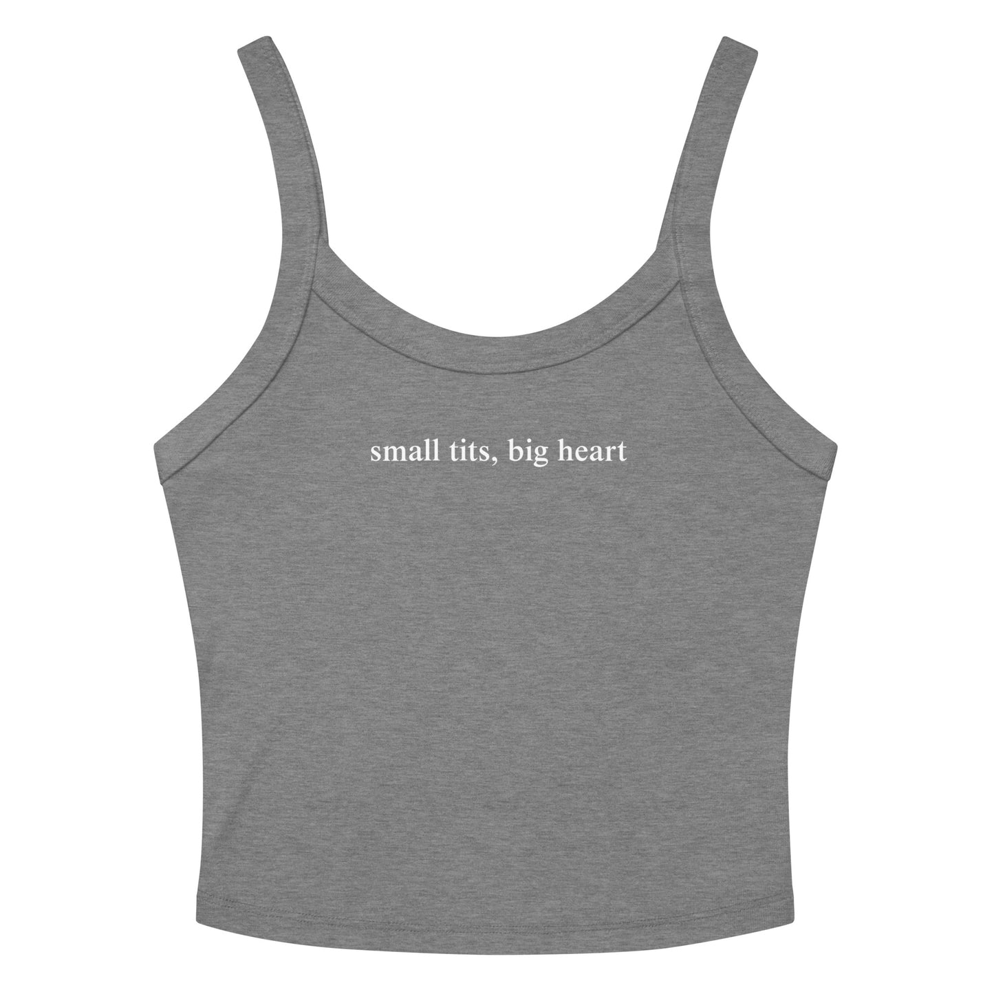 Dark Gray Small Tits, Big Heart Tank Top