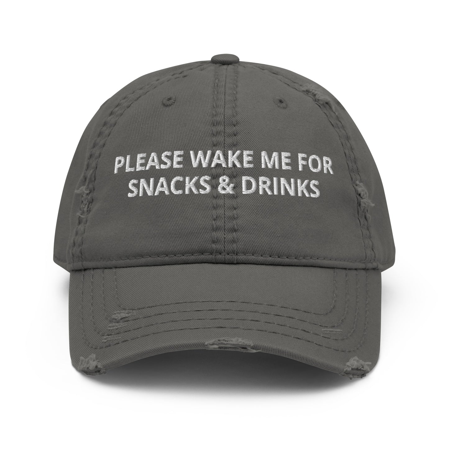 Gray embroidered dad hat with funny saying for plane travel