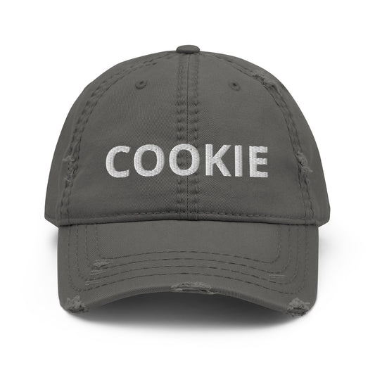 Gray Cookie Distressed Dad Hat