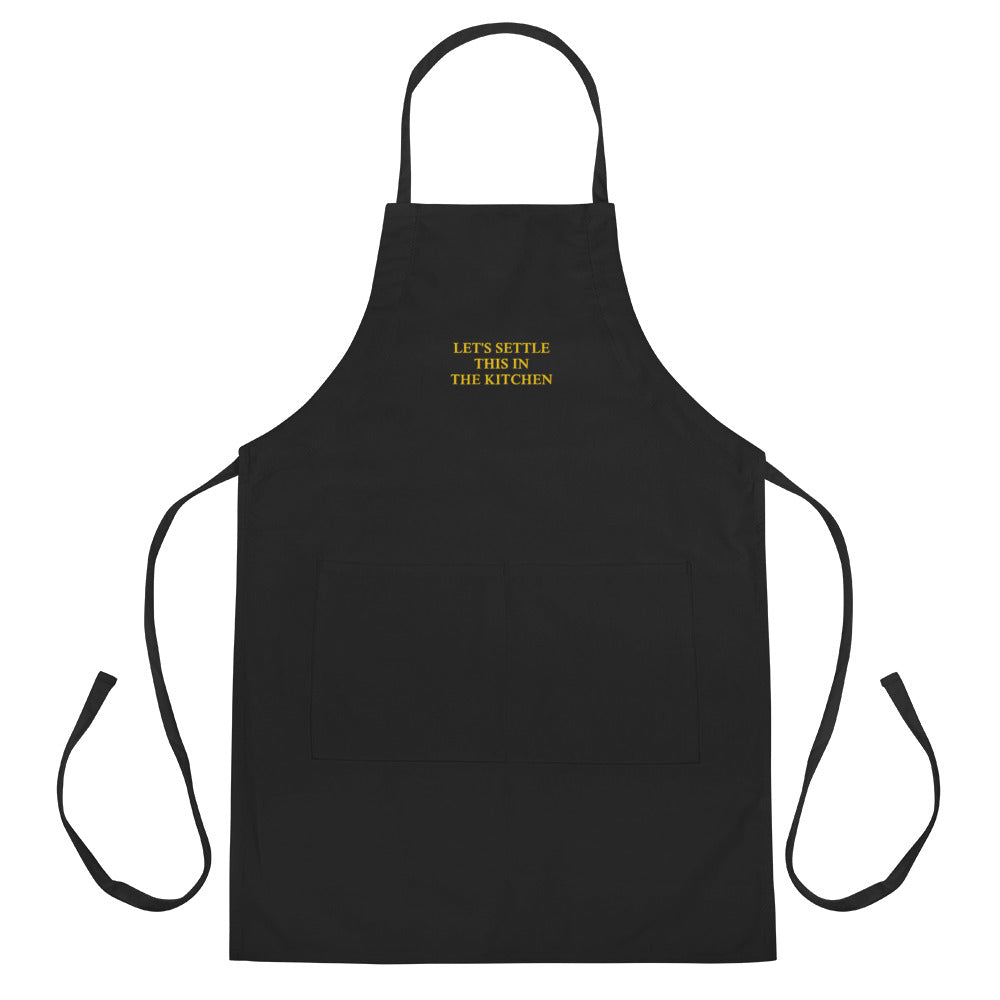 Let's Settle This In The Kitchen Embroidered Apron