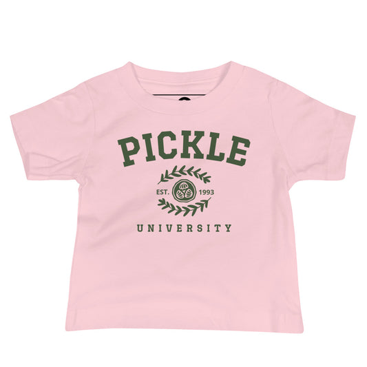 Light Pink Pickle University Baby T-Shirt