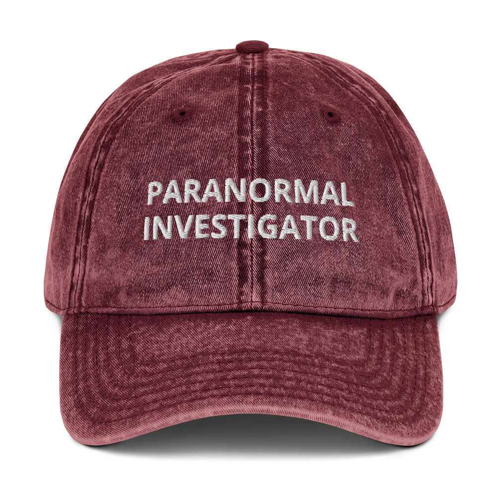 Maroon Paranormal Investigator Vintage Dad Hat