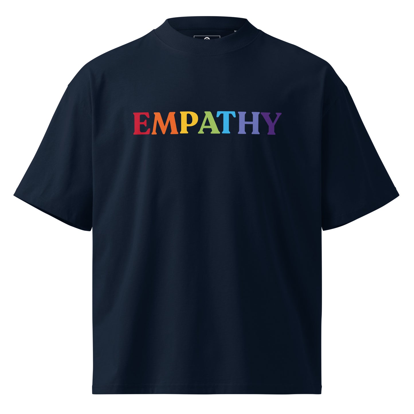 Navy Organic Oversized High Neck Empathy T-shirt