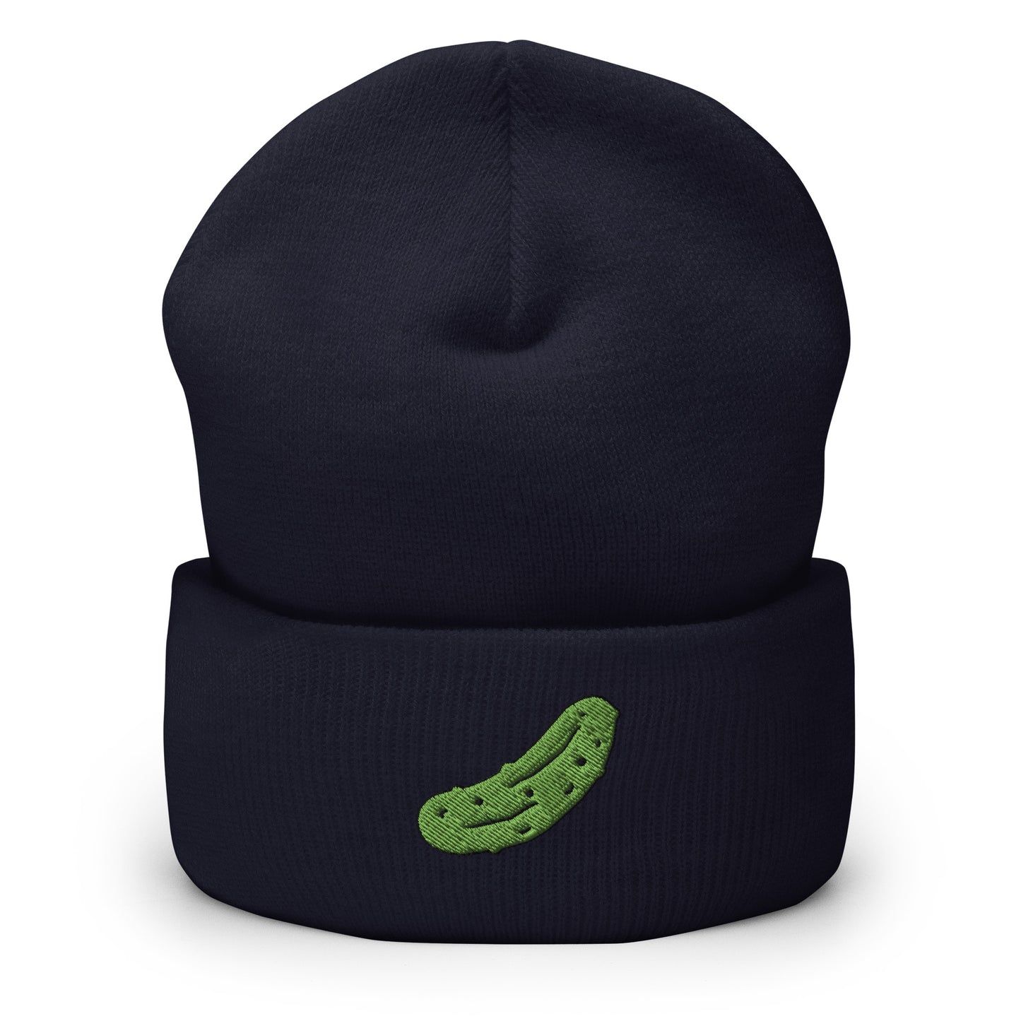Navy Pickle Cuffed Beanie