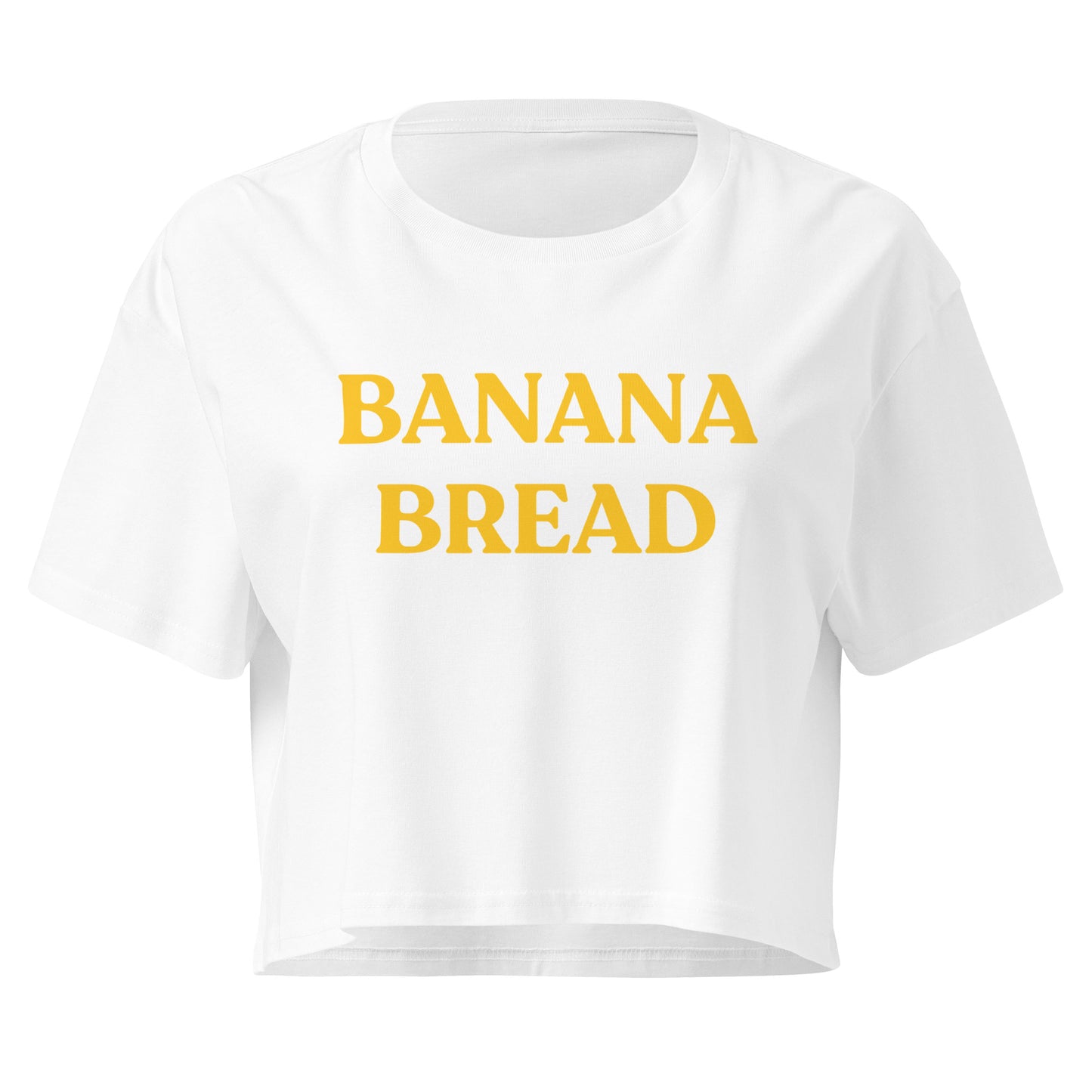 White banana Bread crop t-shirt