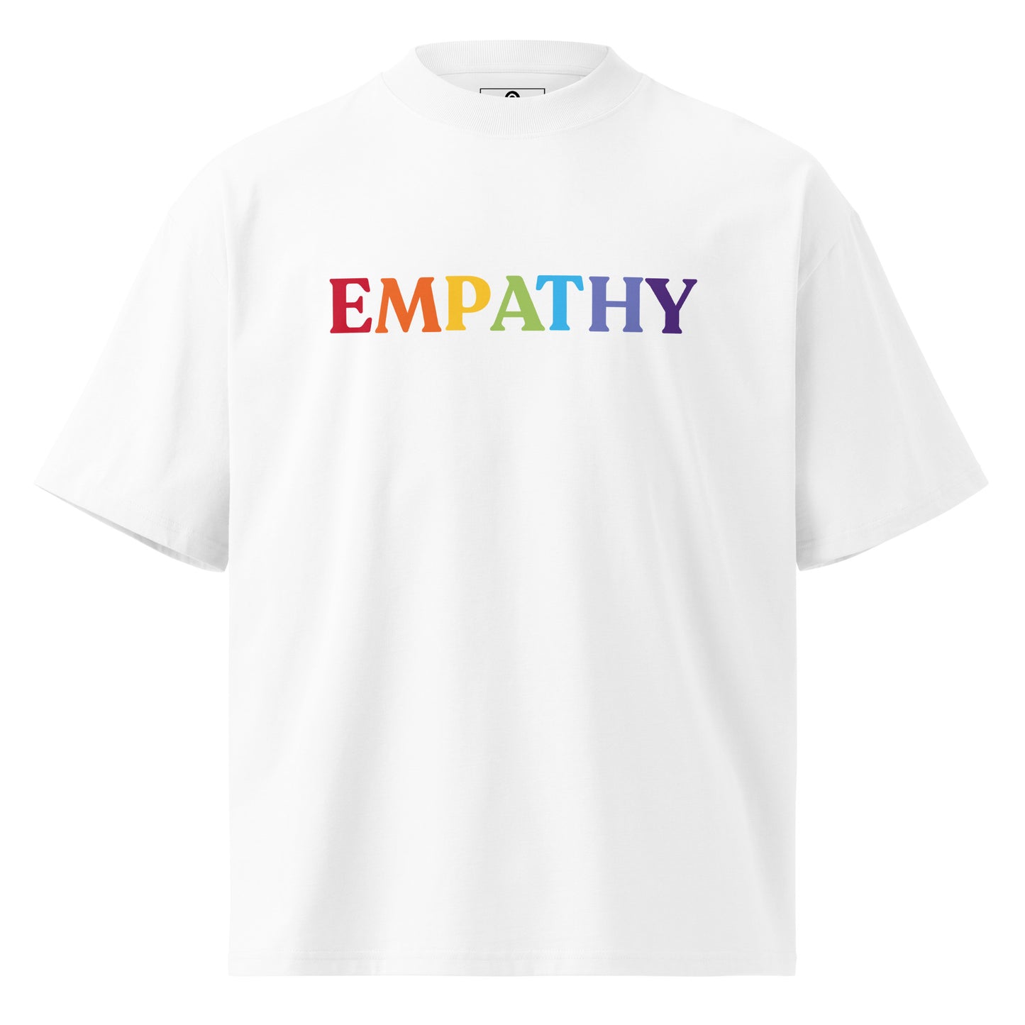 White Organic Oversized High Neck Empathy T-shirt