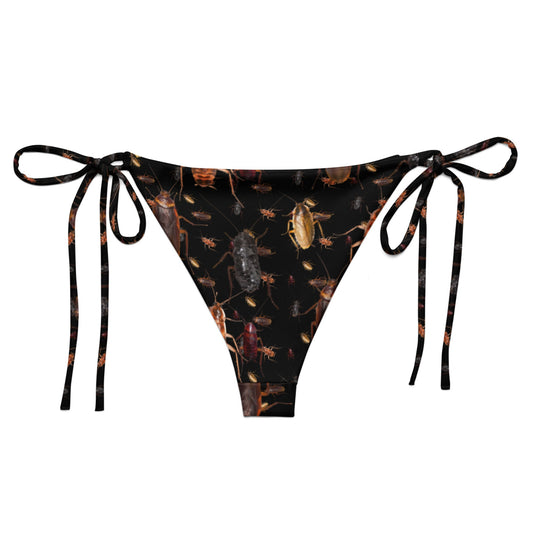 Black Cockroach Recycled String Bikini Bottom - ninanush