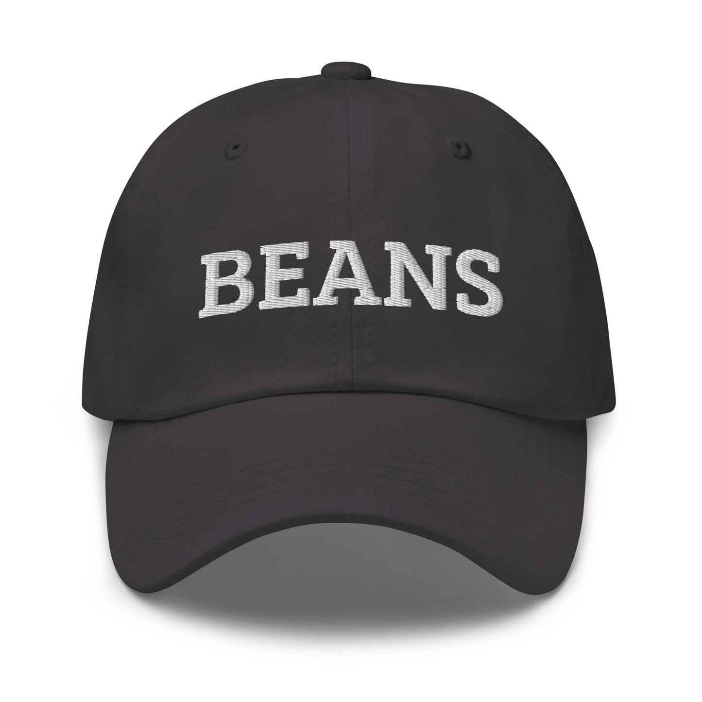 Gray Beans Dad Hat from Nina's Funky Shop by ninanush - Love beans? Looking for a funny foodie gift? This dad hat is not just for dads! Our Beans Hat is the best funny foodie hat and just what you need. This classic unisex dad hat has a low profile, adjustable strap, and a curved visor. Eat your favorite beans and add a little personality to your everyday funky style.