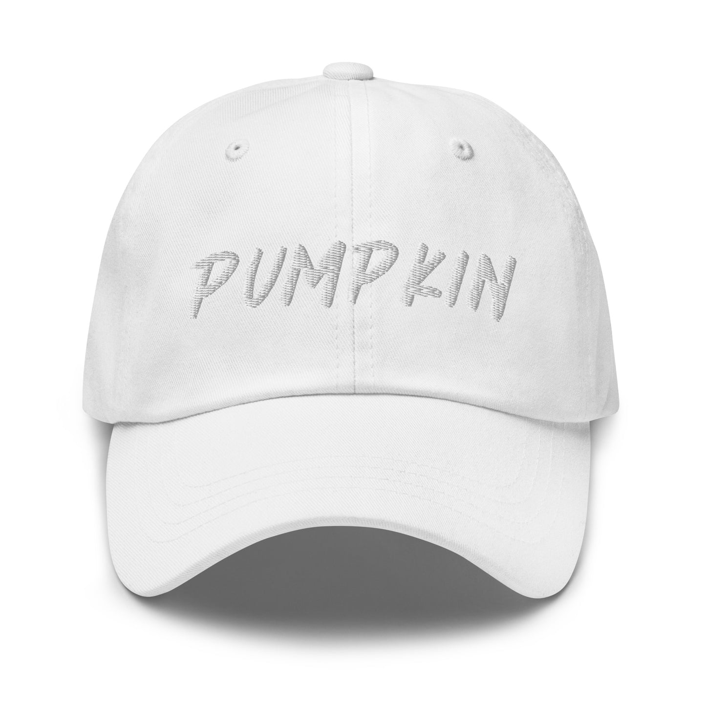 White pumpkin dad hat from Nina's Funky Shop by ninanush - This pumpkin dad hat is not just for dads! It's a unisex dad hat, embroidered with the word "pumpkin" on the front. A classic dad hat for spooky season enthusiasts and pumpkin lovers of all kinds. Add a little personality to your everyday style with our unique pumpkin hat, designed by Nina and made just for you.