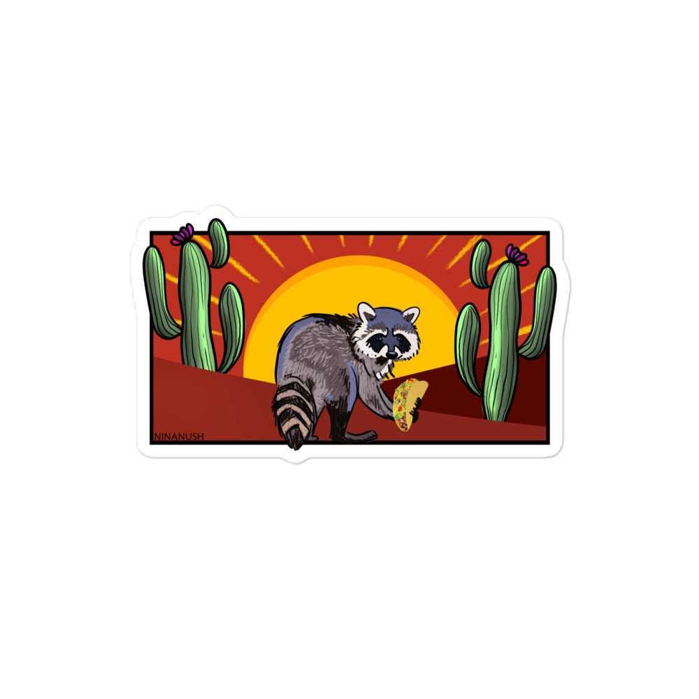 Desert Raccoon sticker - ninanush