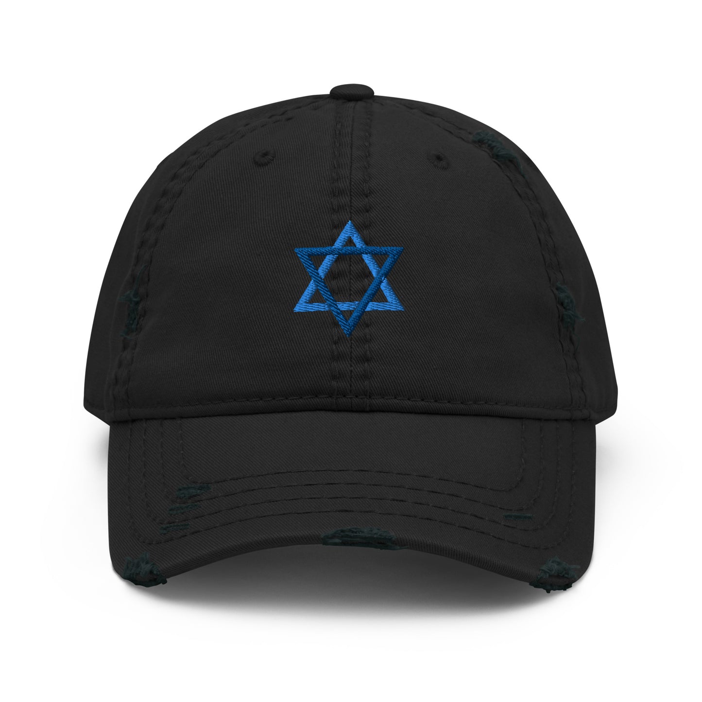 Black Jewish Star Hat - Our Jewish Star Hat is made of comfortable cotton with an adjustable Velcro closure and a blue Star Of David, expertly embroidered on the front. The perfect hat for everyday streetwear to make a statement and show off your Jewish Pride.