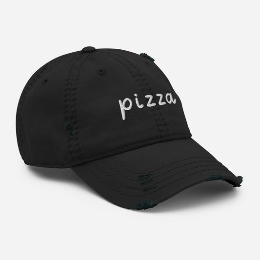 Black pizza dad hat - Love pizza? Eat pizza in style in our embroidered pizza hat. It's a classic dad hat with a funny design, perfect for everyday streetwear or a gift for a pizza enthusiast. Looking for something personalized? Shoot us an email!