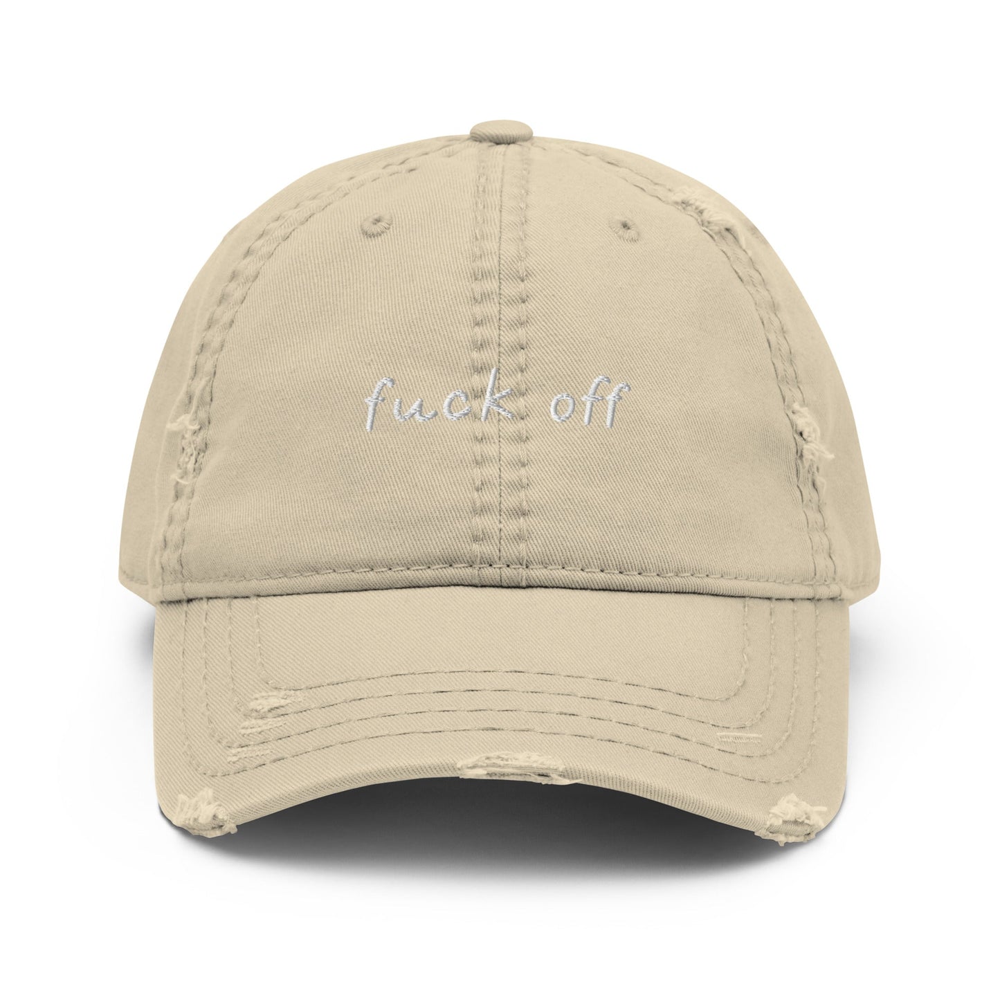 Fuck Off Distressed Dad Hat - ninanush