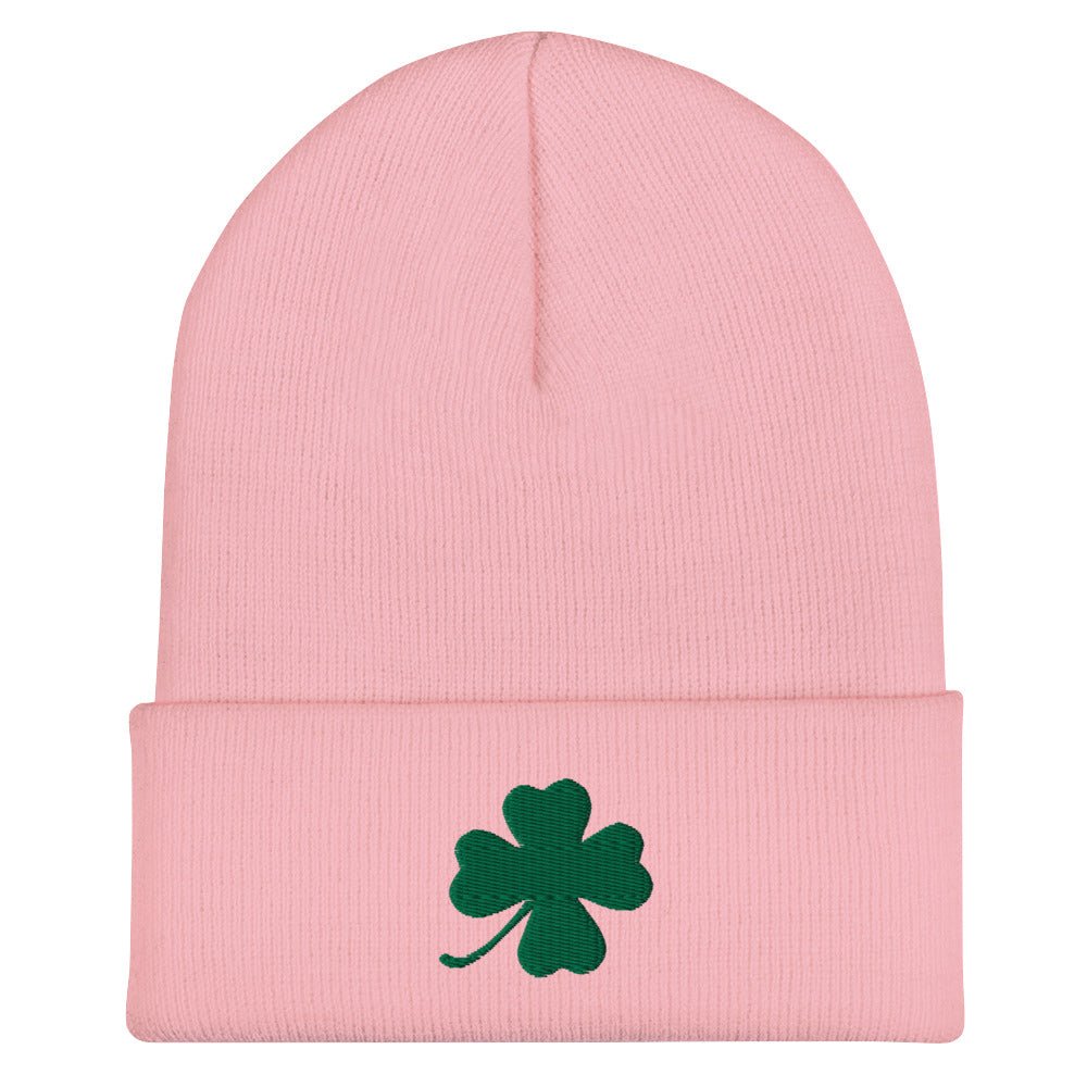 Green Four Leaf Clover Cuffed Beanie - ninanush