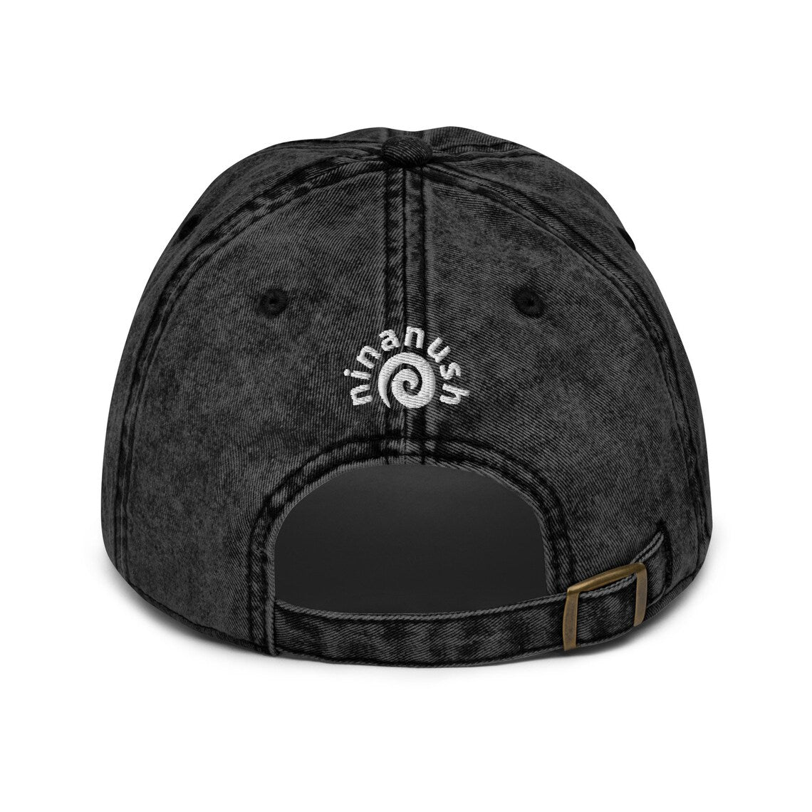 Back of black dad hat for burger lovers - The burgers & fries dad hat for burger lovers and foodies. It's a funny food hat to show off your love of veggies burgers, burgers of all kinds and the perfect gift for fast food enthusiasts. Wear it as a unique statement hat for everyday street wear or give it as a funny gift for foodies or your favorite burger lover.