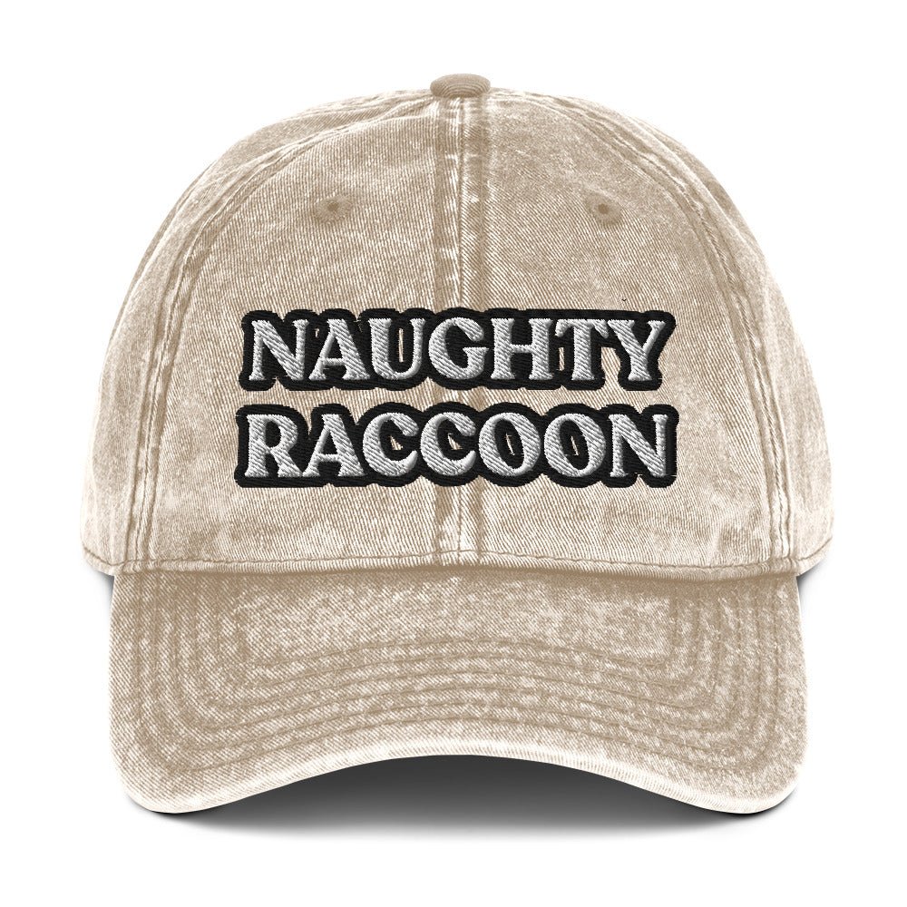 Naughty Raccoon Vintage Dad Hat - ninanush