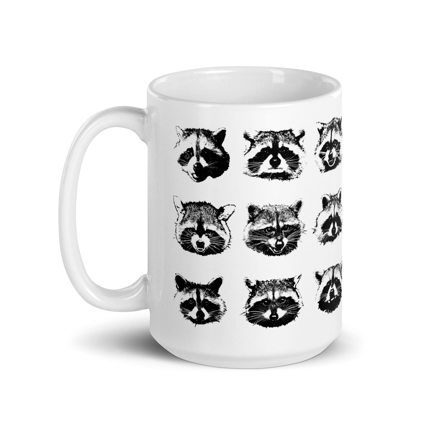Nine Naughty Raccoon Faces Mug - ninanush