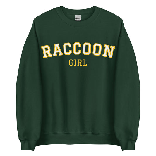 Raccoon Girl Sweatshirt - Varsity Style - ninanush