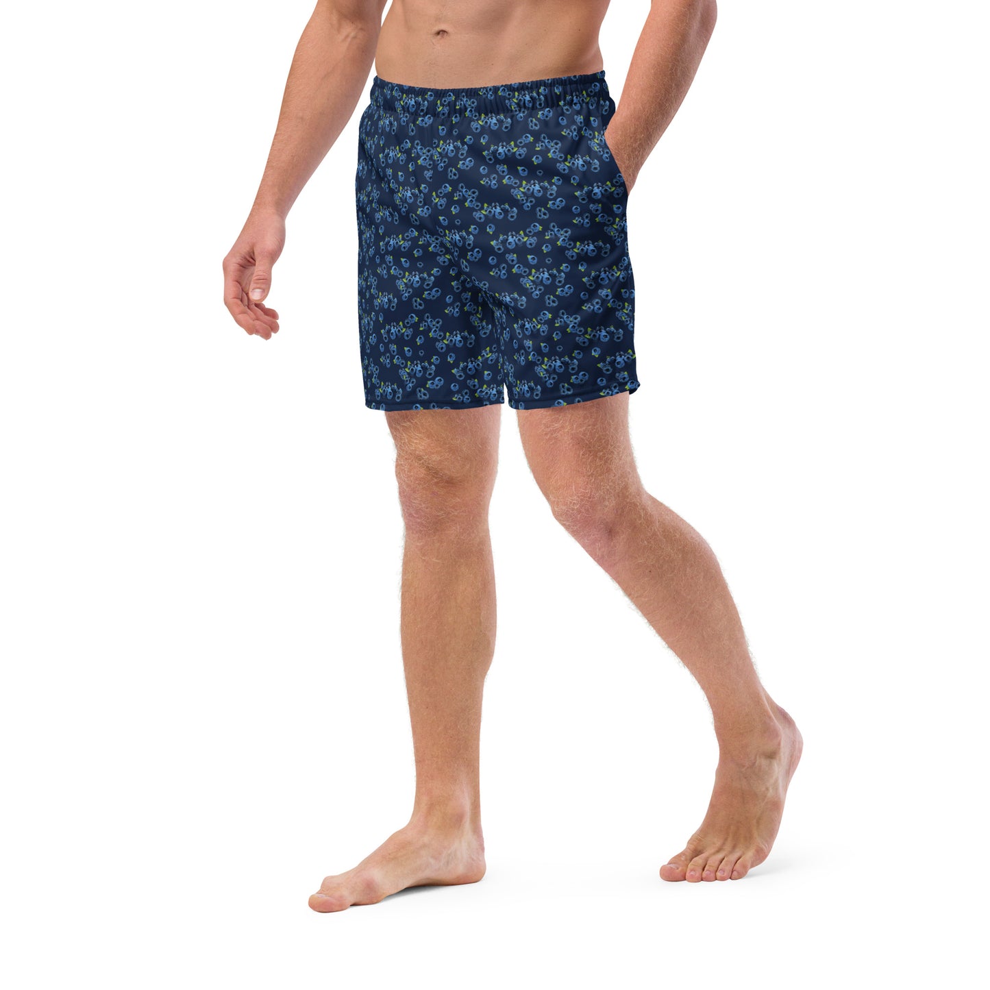 Recycled Swim Shorts with blueberry print