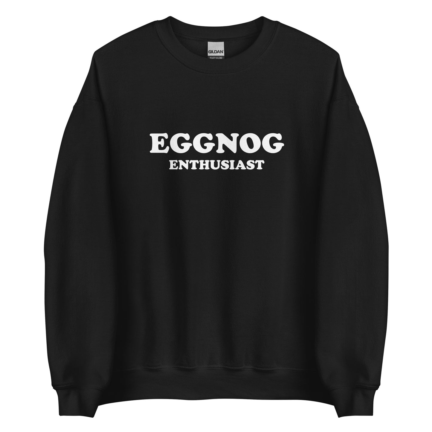 Black Eggnog Enthusiast Sweatshirt from Nina's Funky Shop by ninanush - Do you love eggnog? Looking for a funny holiday gift? Our Eggnog Enthusiast Crew Neck Sweatshirt is soft, comfortable and just what you need. It's a unisex sweatshirt that comes in a variety of colors with "Eggnog Enthusiast", expertly printed on the front. A funny foodie sweatshirt for cozy nights in or stand out eggnog lover streetwear.
