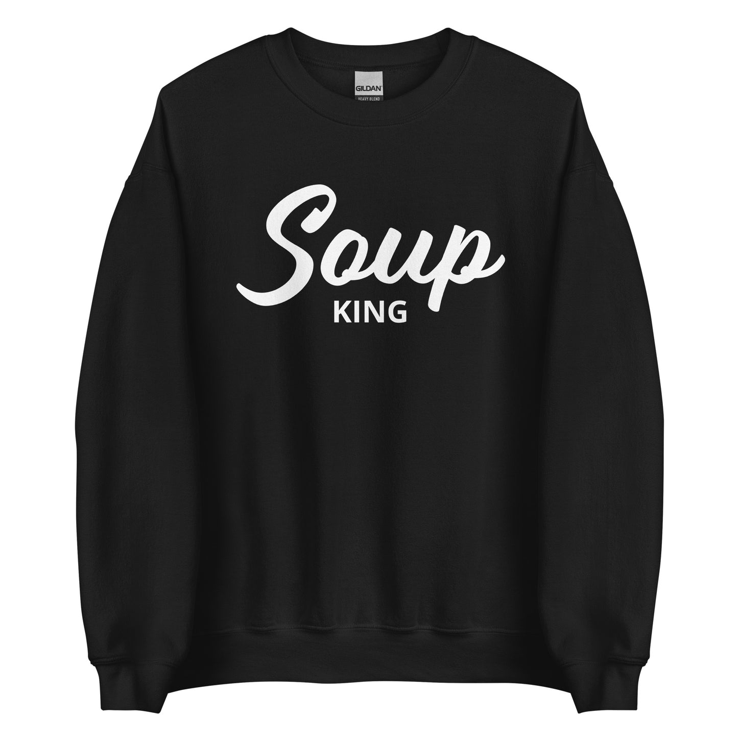 Black Soup King Sweatshirt from Nina's Funky Shop by ninanush - Do you love soup? Looking for a funny gift for a soup lover? Our Soup King Crewneck Sweatshirt is just what you need. It's a unisex soup sweatshirt that comes in a variety of colors with "soup king" on the front. This funny soup sweatshirt is made just for you. Celebrate your favorite foods in our funky foodie apparel.