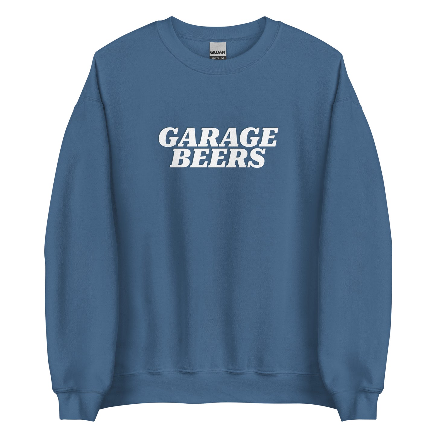 Indigo Blue Garage Beers Sweatshirt from Nina's Funky Shop by ninanush - Do you love beer? Looking for a funny gift for a friend? Our Garage Beers Crew Neck Sweatshirt is soft, comfortable and just what you need. It's a unisex sweatshirt that comes in a variety of colors with "Garage Beers", expertly printed on the front. A funny foodie sweatshirt and stand out beer lover streetwear.