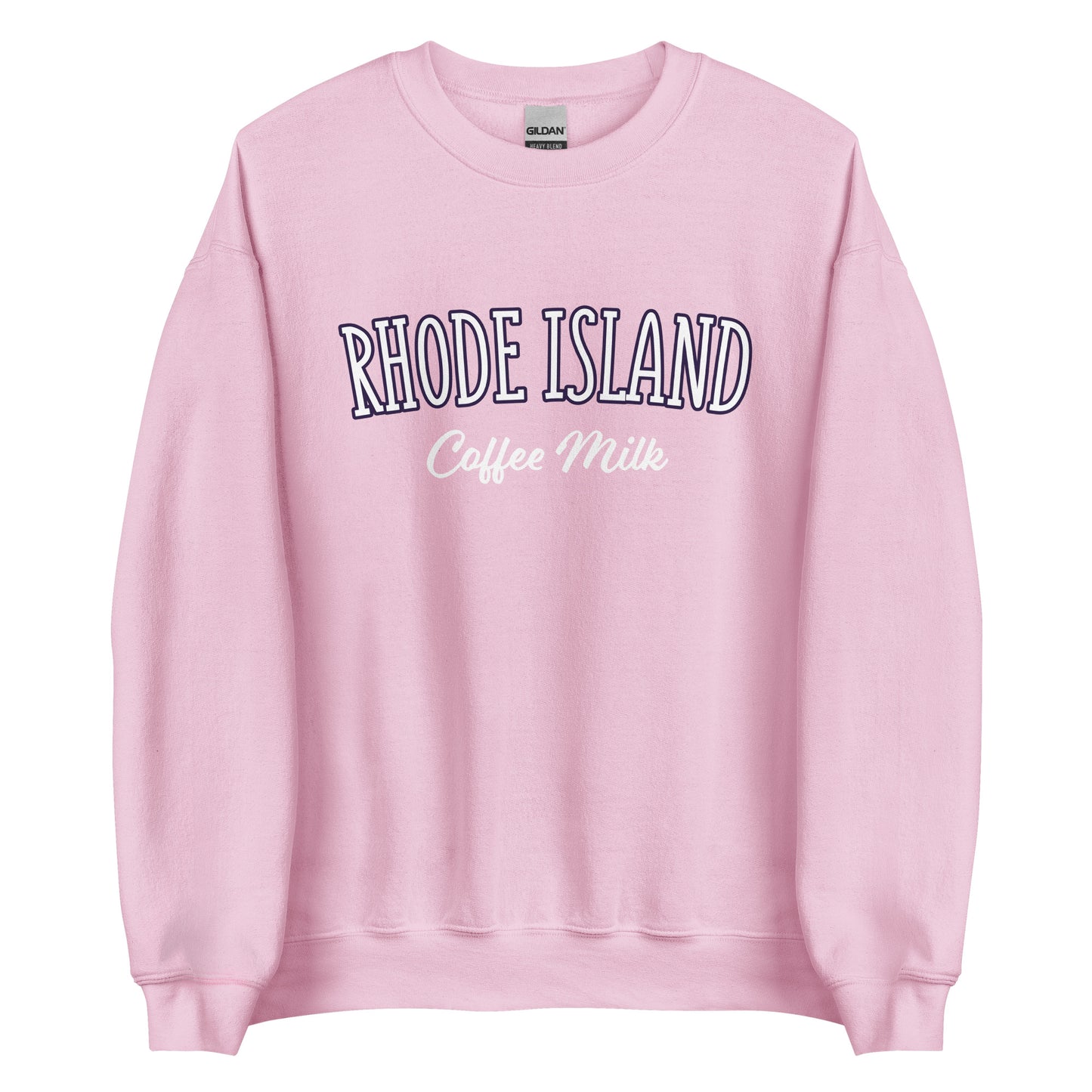 Light Pink Rhode Island Coffee Milk Sweatshirt from Nina's Funky Shop by ninanush - Love coffee milk? Looking for a fun Rhode Island Gift? Introducing our Rhode Island Coffee Milk Sweatshirt! It's a fun sweatshirt for coffee milk lovers with the words "Rhode Island Coffee Milk" on the front. The perfect Rhode Island sweatshirt for cozy nights in or stand out streetwear for New England foodies.