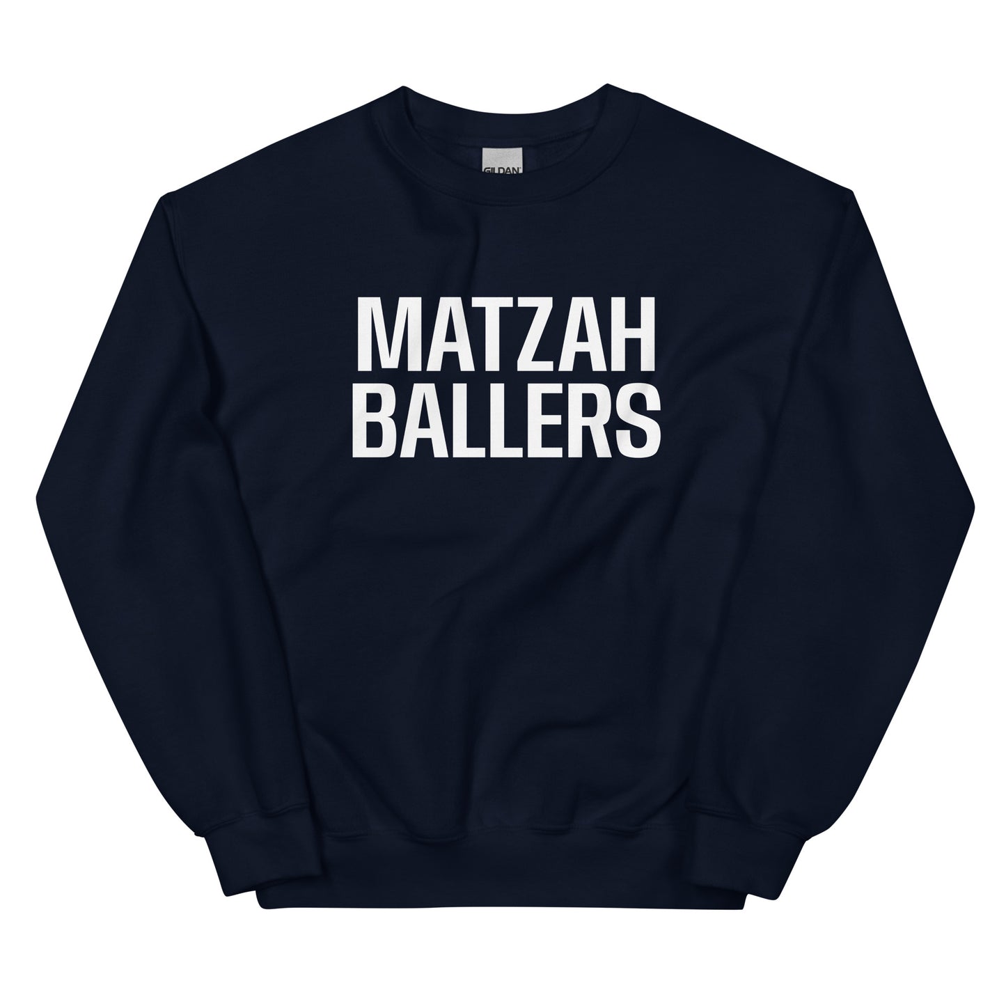 Navy Matzah Baller Crewneck Sweatshirt - Our Matzah Ballers Sweatshirt is soft, cozy and made just for you! It's a funny crewneck sweatshirt, expertly printed and perfect for everyday streetwear or lounging around the house. Looking for something personalized? Shoot us a message!