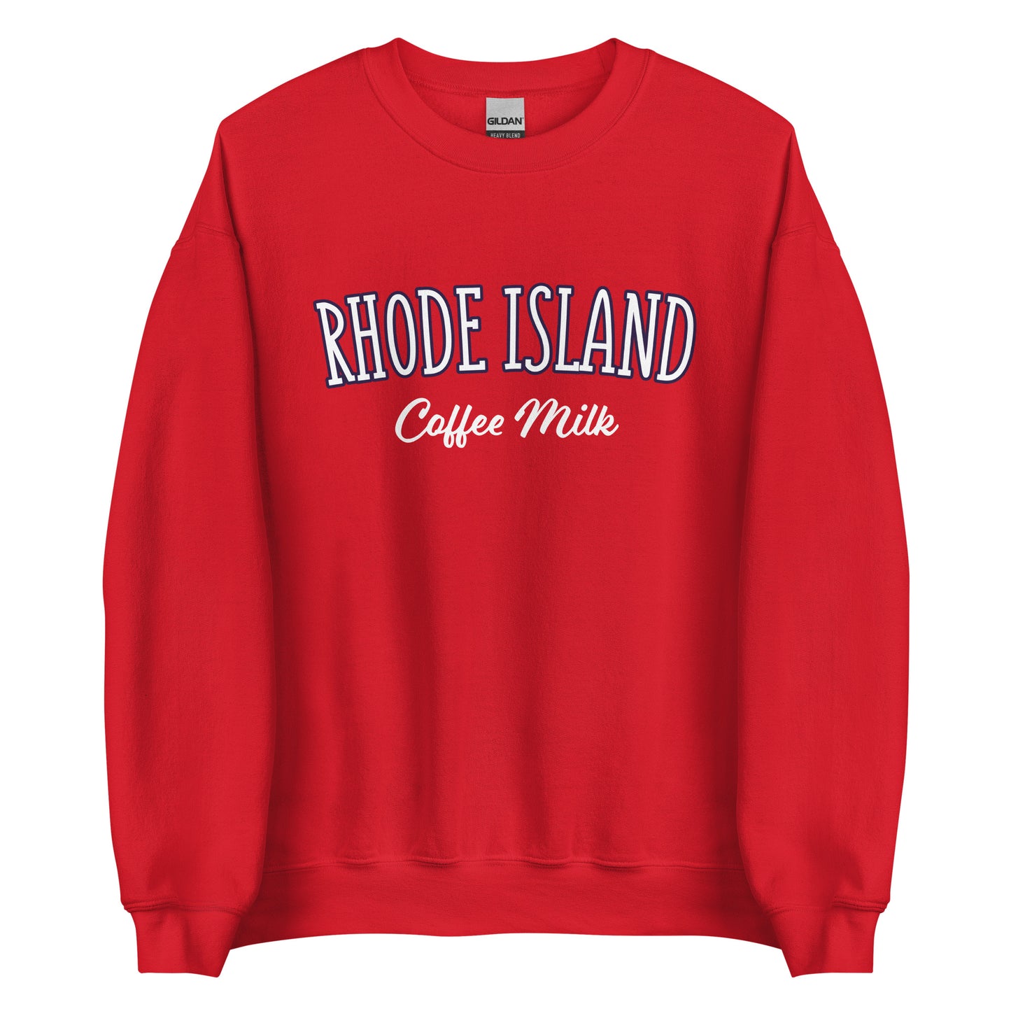 Red Rhode Island Coffee Milk Sweatshirt from Nina's Funky Shop by ninanush - Love coffee milk? Looking for a fun Rhode Island Gift? Introducing our Rhode Island Coffee Milk Sweatshirt! It's a fun sweatshirt for coffee milk lovers with the words "Rhode Island Coffee Milk" on the front. The perfect Rhode Island sweatshirt for cozy nights in or stand out streetwear for New England foodies.