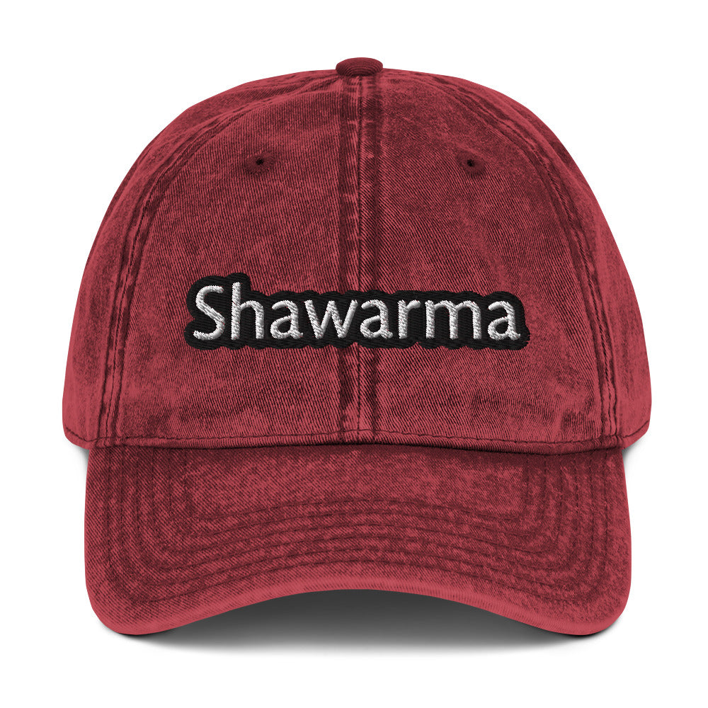 Maroon shawarma dad hat - This shawarma dad hat is just what every Middle Eastern food lover needs. It's comfortable, eye-catching, designed for shawarma lovers and made just for you. This funny food hat has a washed out vintage style with a carefully embroidered design for shawarma enthusiasts. A perfect everyday hat or gift for shawarma lover.
