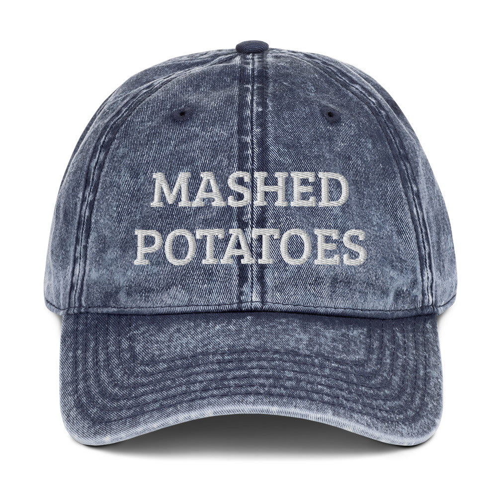 Blue Mashed Potatoes Hat from Nina's Funky Shop by ninanush - Love mashed potatoes? Looking funny foodie gift? Our Mashed Potatoes Hat is just what you need. It's made of comfortable cotton, comes in a variety of colors and has an adjustable closure. Eat mashed potatoes and add a little personality to your style. This embroidered mashed potato dad hat was made just for you.