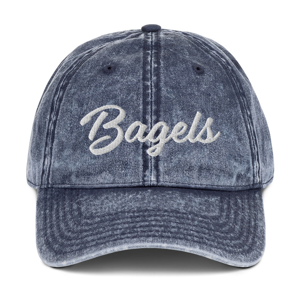 Blue Bagels Dad Hat - Love bagels? Looking for a gift for a bagel enthusiast? Our Bagel Hat is comfortable, adjustable and expertly embroidered just for you!