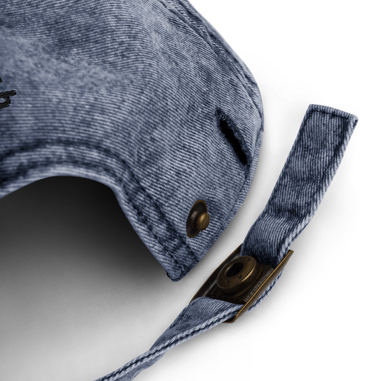 Adjustable closure back of blue shawarma dad hat - This shawarma dad hat is just what every Middle Eastern food lover needs. It's comfortable, eye-catching, designed for shawarma lovers and made just for you. This funny food hat has a washed out vintage style with a carefully embroidered design for shawarma enthusiasts. A perfect everyday hat or gift for shawarma lover.