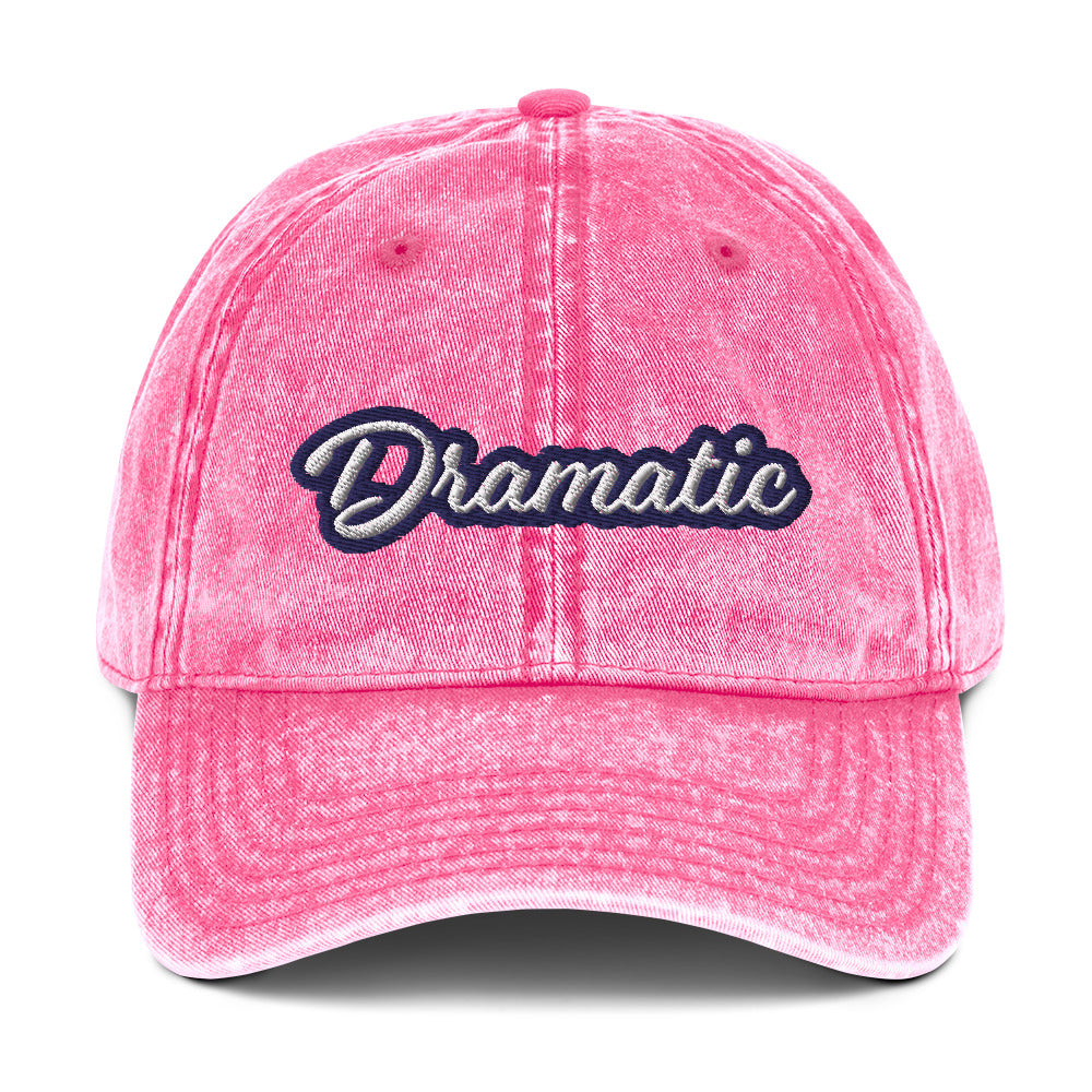 Faded pink dramatic dad hat - Calling all drama queens and drama kings! This dramatic hat was designed just for you! A colorful dramatic dad hat with a stylish faded material, vintage look and is made of 100% cotton. It's a funny embroidered dad hat that's the perfect stand out accessory for everyday style or a gift for dramatic friends and family.