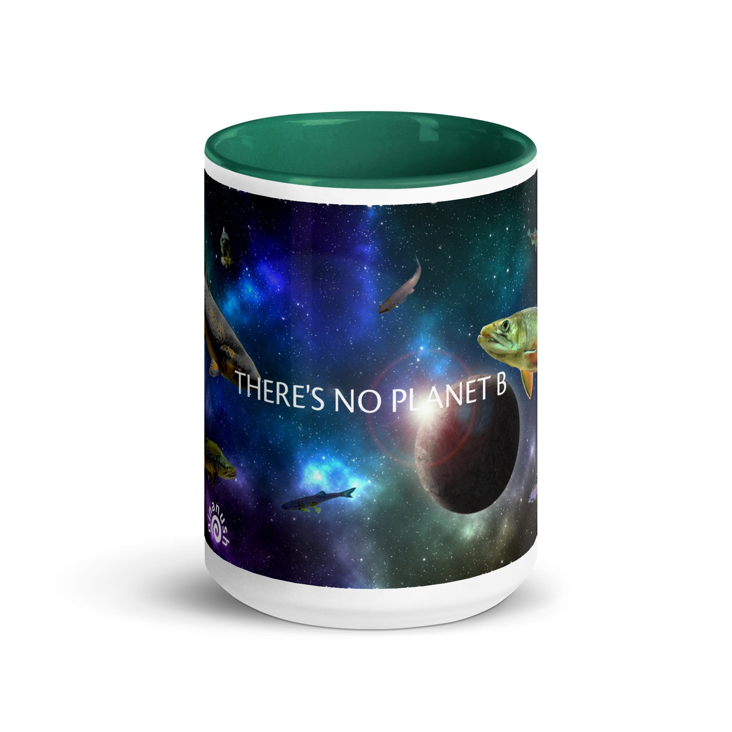 Add a little personality to your mug collection with this funky mug with an original design of trouterspace and the meaningful saying, "There's No Planet B". This unique ceramic mug comes in a variety of colors, the design is hand drawn by Nina and it's made just for you.