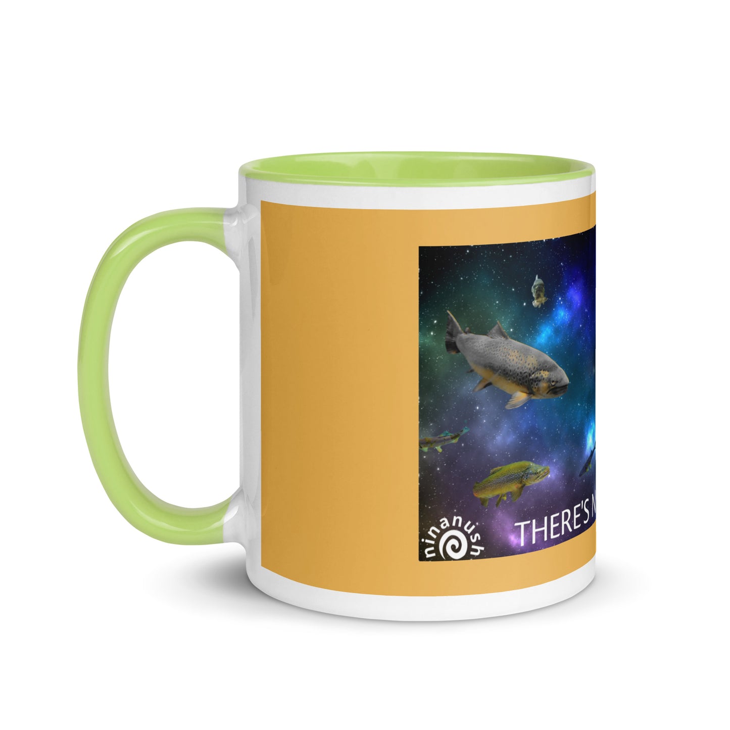 Add a little personality to your mug collection with this funky mug with an original design of trouterspace and the meaningful saying, "There's No Planet B". This unique ceramic mug comes in a variety of colors, the design is hand drawn by Nina and it's made just for you.