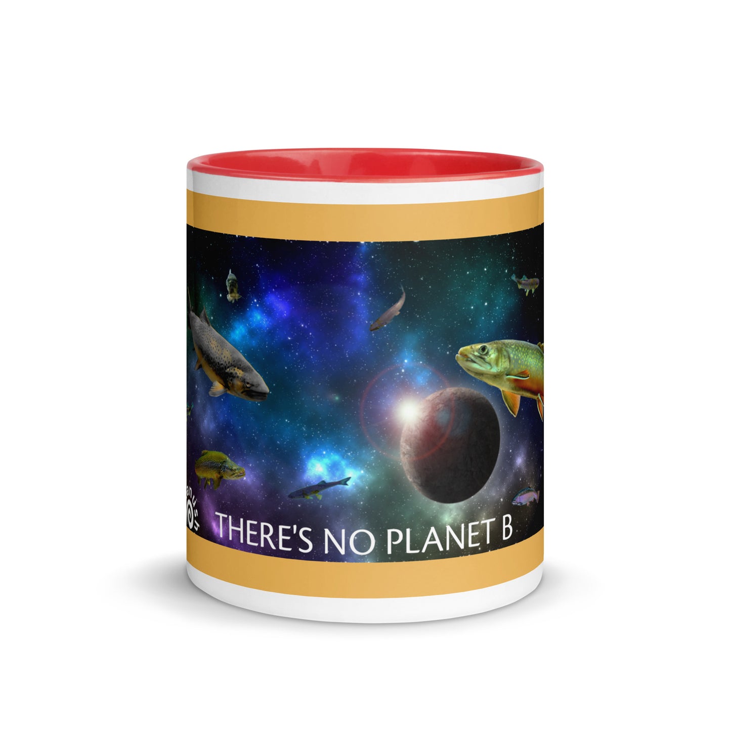 Add a little personality to your mug collection with this funky mug with an original design of trouterspace and the meaningful saying, "There's No Planet B". This unique ceramic mug comes in a variety of colors, the design is hand drawn by Nina and it's made just for you.