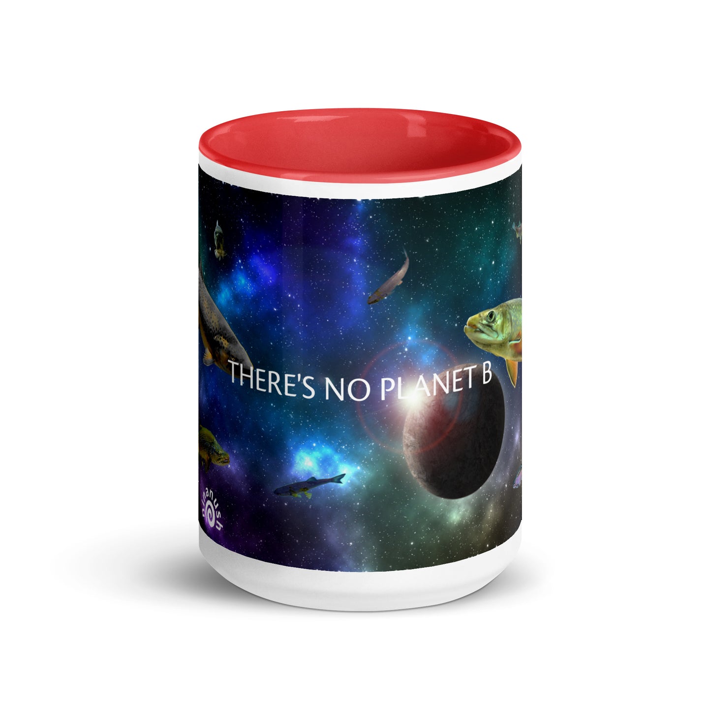 Add a little personality to your mug collection with this funky mug with an original design of trouterspace and the meaningful saying, "There's No Planet B". This unique ceramic mug comes in a variety of colors, the design is hand drawn by Nina and it's made just for you.