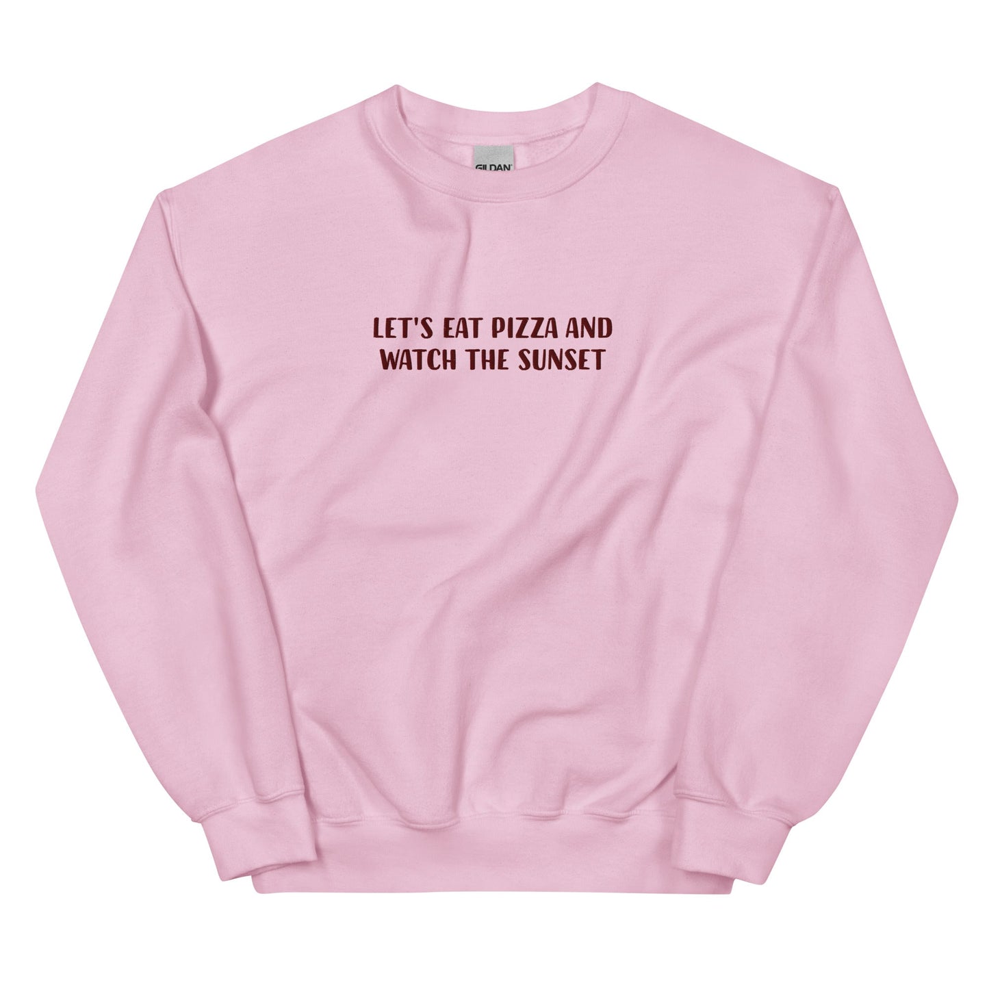 Eat Pizza and Watch the Sunset Embroidered Sweatshirt - ninanush
