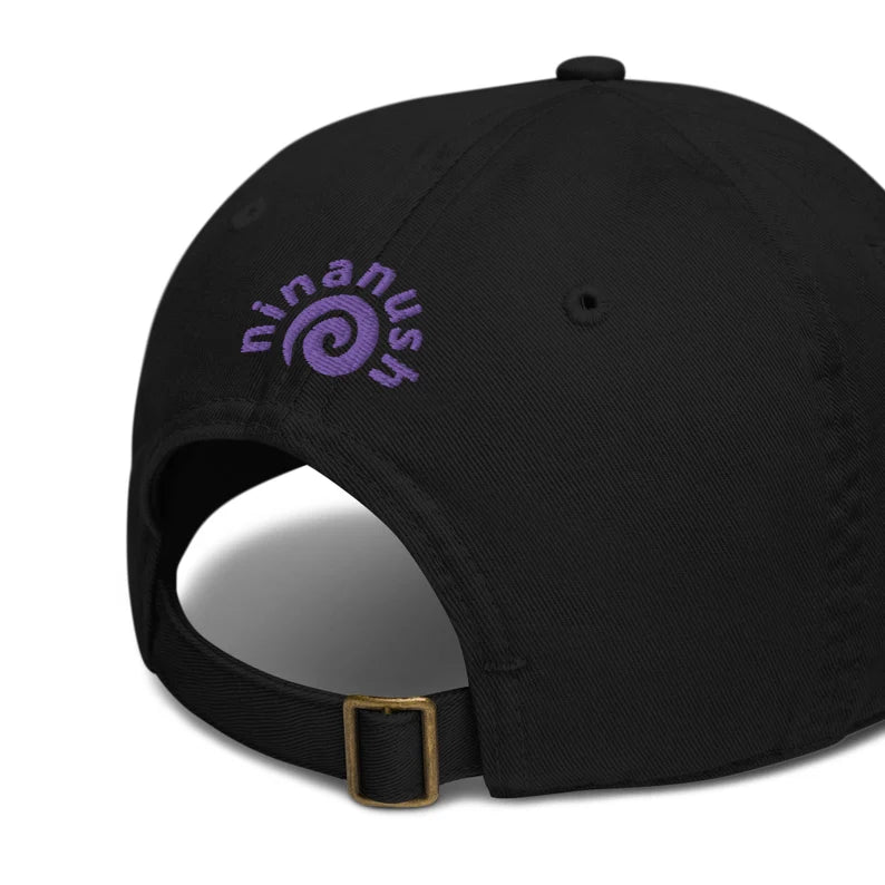 Weird vibes only! This 'weird' dad hat is a funky, eco friendly hat that never goes out of style. It's cute, unusual and 100% organic cotton. Stay weird and be yourself in this Eco friendly weird yellow and purple hat. Shop more eco friendly clothing, funky shirts, foodie hats, and unique designs at Nina's Funky Shop.