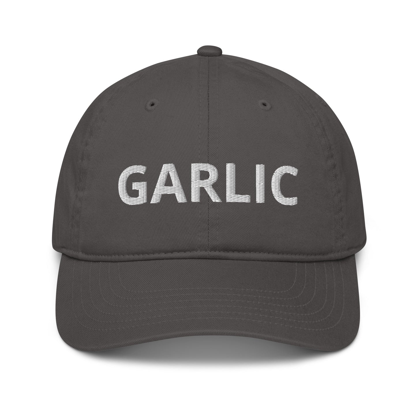 Cute and funky vegan garlic hat. Make a statement in this classic dad hat. Its cute, unique and a nice dad hat never goes out of style—especially one that’s made of 100% organic cotton. Complement your outfits with this sustainable eco-friendly garlic hat! Shop funky eco friendly foodie hats in the shop.