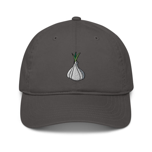 A classic garlic head hat that's quality, funky, and eco friendly. It's perfect for foodies, garlic addicts, and funky fashion enthusiasts. Our funky & unusual clothing is designed by artists and the original designs are only available in our shop. Shop weird & funky graphic t-shirts and more at Nina's Funky Shop.