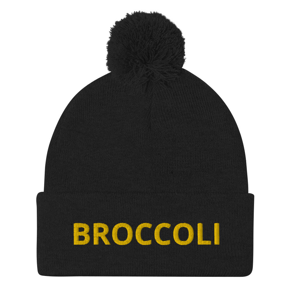 Veggie Lover Hat! This broccoli beanie is funky and unique. It's a warm and comfortable hat with a classic pom pom on top. This funny hat is perfect as a gift for foodie and for people that love broccoli, veggies, and weird beanies and hats. Shop more vegan foodie hats, eco friendly tshirts, funky garlic hoodies and more.