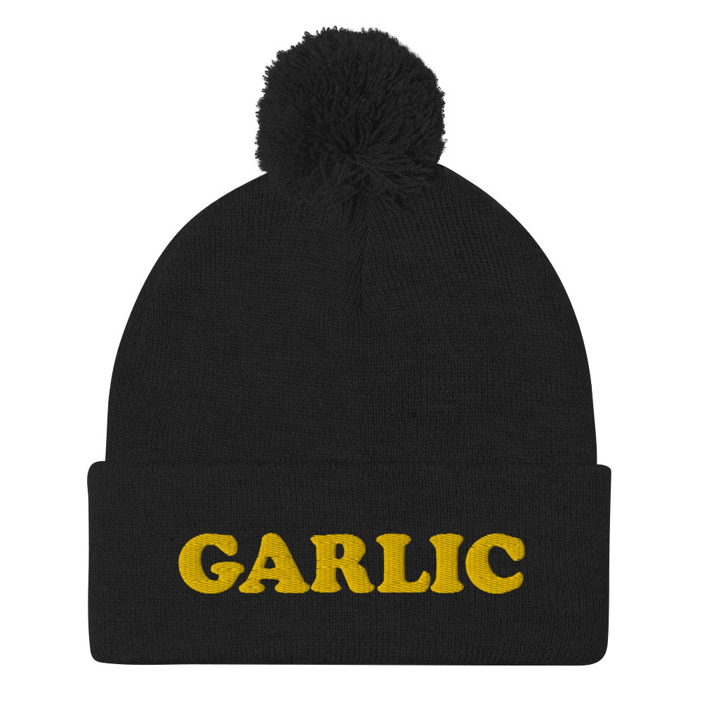 Garlic lover beanie! Share your love for garlic with the world. Let your hat do the talking. This is a hat for people that love food and love GARLIC. The funny foodie embroidery is unique and weird and a perfect gift for foodies. Shop more garlic hats, garlic beanies, eco friendly garlic tshirts and more!