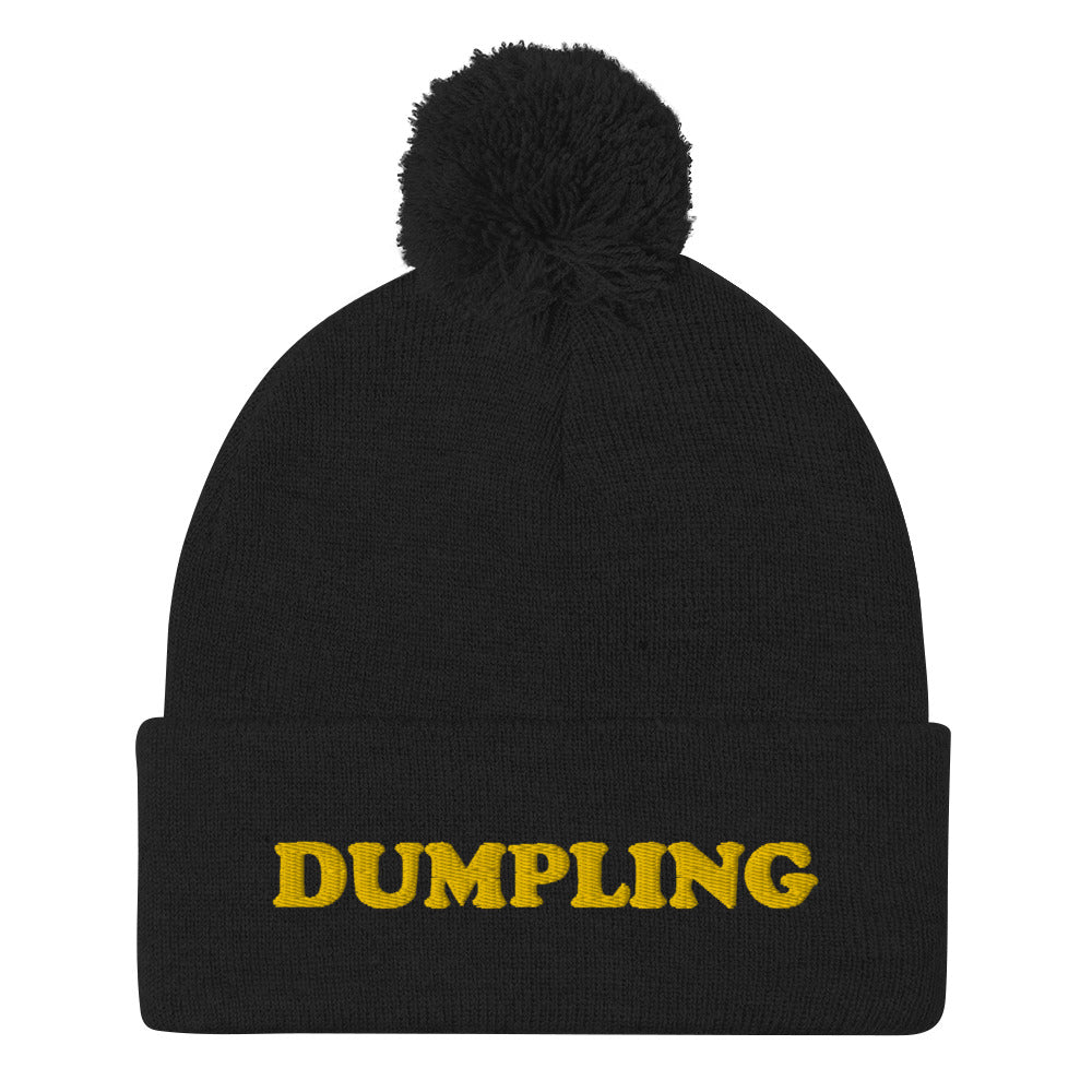 Black dumpling hat - Are you a dumpling enthusiast? This dumpling beanie hat is all you've been missing. Now you can eat your favorite dumplings in a unique dumpling hat with a classic pom pom on top. Stay weird and stay warm in this cozy and unusual food beanie hat. Celebrate your favorite dumplings in our funky foodie beanies & clothing.